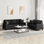 Juego de sofás con cojines 2 piezas cuero sintético negro by , Sofas - Ref: Foro24-3201388, Price: 506,82 €, Discount: -5%%