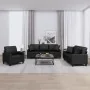 Juego de sofás con cojines 3 piezas cuero sintético negro by , Sofas - Ref: Foro24-3201348, Price: 649,26 €, Discount: -5%%