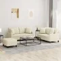 Juego de sofás con cojines 3 piezas cuero sintético color crema | Foru.es | Tu tienda online para hogar, jardín y más Foro24.es