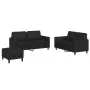 Juego de sofás con cojines 3 piezas cuero sintético negro de , Sofás - Ref: Foro24-3201755, Precio: 455,03 €, Descuento: -5%%