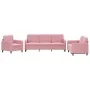 Juego de sofás 3 piezas terciopelo rosa de , Sofás - Ref: Foro24-3201937, Precio: 698,82 €, Descuento: -5%%
