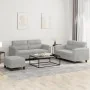 Juego de sofás con cojines 3 piezas tela microfibra gris claro de , Sofás - Ref: Foro24-3202321, Precio: 494,20 €, Descuento:...