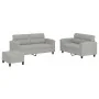 Juego de sofás con cojines 3 piezas tela microfibra gris claro de , Sofás - Ref: Foro24-3202321, Precio: 494,20 €, Descuento:...
