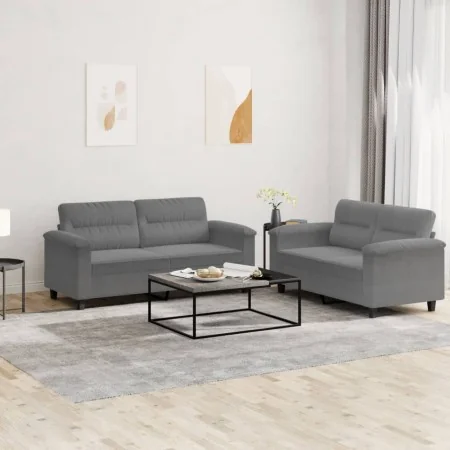 Juego de sofás con cojines 2 piezas tela microfibra gris oscuro by , Sofas - Ref: Foro24-3202316, Price: 457,67 €, Discount: ...