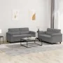 Juego de sofás con cojines 2 piezas tela microfibra gris oscuro by , Sofas - Ref: Foro24-3202316, Price: 457,67 €, Discount: ...