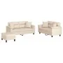Juego de sofás con cojines 3 piezas tela microfibra beige de , Sofás - Ref: Foro24-3202337, Precio: 595,83 €, Descuento: -5%%