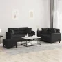 Juego de sofás con cojines 3 piezas cuero sintético negro de , Sofás - Ref: Foro24-3202377, Precio: 535,03 €, Descuento: -5%%