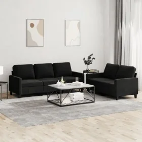Juego de sofás con cojines 2 piezas terciopelo negro de , Sofás - Ref: Foro24-3201521, Precio: 470,85 €, Descuento: -5%%