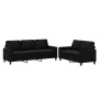 Juego de sofás con cojines 2 piezas terciopelo negro de , Sofás - Ref: Foro24-3201521, Precio: 470,85 €, Descuento: -5%%
