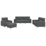 Juego de sofás con cojines 4 piezas tela gris oscuro by , Sofas - Ref: Foro24-3201561, Price: 683,94 €, Discount: -5%%