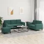 Juego de sofás con cojines 3 piezas terciopelo verde oscuro de , Sofás - Ref: Foro24-3202046, Precio: 644,03 €, Descuento: -5%%