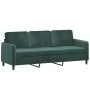 Juego de sofás con cojines 3 piezas terciopelo verde oscuro de , Sofás - Ref: Foro24-3202046, Precio: 644,03 €, Descuento: -5%%