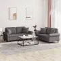 Juego de sofás con cojines 2 piezas cuero sintético gris | Foru.es | Tu tienda online para hogar, jardín y más Foro24.es