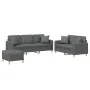 Juego de sofás con cojines 3 piezas tela gris oscuro by , Sofas - Ref: Foro24-3202143, Price: 546,28 €, Discount: -5%%