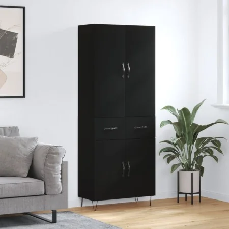 Aparador alto madera contrachapada negro 69,5x34x180 cm | Foru.es | Tu tienda online para hogar, jardín y más Foro24.es