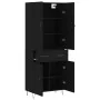 Aparador alto madera contrachapada negro 69,5x34x180 cm | Foru.es | Tu tienda online para hogar, jardín y más Foro24.es