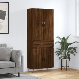 Aparador alto madera contrachapada marrón roble 69,5x34x180 cm by , Sideboards - Ref: Foro24-3198184, Price: 153,22 €, Discou...