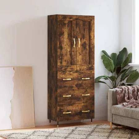 Aparador alto madera contrachapada roble ahumado 69,5x34x180 cm | Foru.es | Tu tienda online para hogar, jardín y más Foro24.es