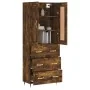 Aparador alto madera contrachapada roble ahumado 69,5x34x180 cm | Foru.es | Tu tienda online para hogar, jardín y más Foro24.es