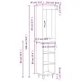 Aparador alto madera contrachapada blanco brillo 34,5x34x180 cm by , Sideboards - Ref: Foro24-3199395, Price: 96,79 €, Discou...