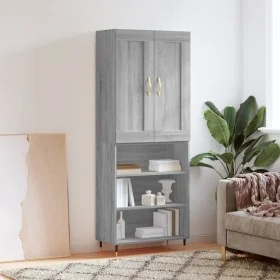 Aparador alto madera contrachapada gris sonoma