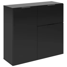 FMD Cómoda con cajón y puertas negro