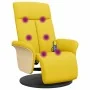 Sillón reclinable de masaje con reposapiés tela amarillo claro | Foru.es | Tu tienda online para hogar, jardín y más Foro24.es