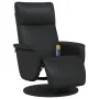 Sillón reclinable masaje con reposapiés cuero sintético negro de , Sillones - Ref: Foro24-356557, Precio: 250,75 €, Descuento...