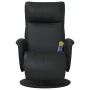 Sillón reclinable masaje con reposapiés cuero sintético negro de , Sillones - Ref: Foro24-356557, Precio: 250,75 €, Descuento...