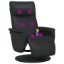 Sillón reclinable masaje con reposapiés cuero sintético negro de , Sillones - Ref: Foro24-356557, Precio: 250,75 €, Descuento...