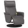 Sillón reclinable de masaje con reposapiés cuero sintético gris | Foru.es | Tu tienda online para hogar, jardín y más Foro24.es