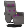 Sillón reclinable de masaje con reposapiés cuero sintético gris | Foru.es | Tu tienda online para hogar, jardín y más Foro24.es