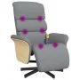 Sillón reclinable de masaje con reposapiés tela gris claro | Foru.es | Tu tienda online para hogar, jardín y más Foro24.es