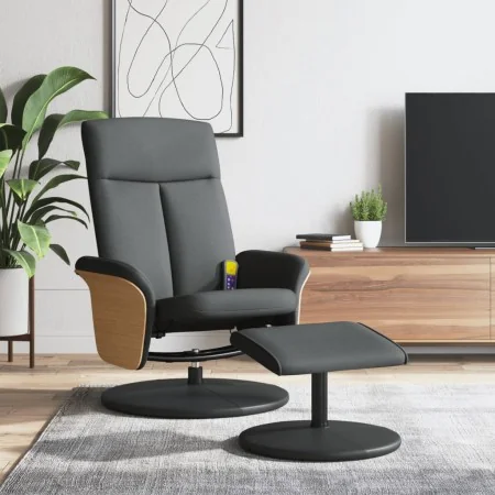 Sillón reclinable de masaje con reposapiés tela gris oscuro | Foru.es | Tu tienda online para hogar, jardín y más Foro24.es