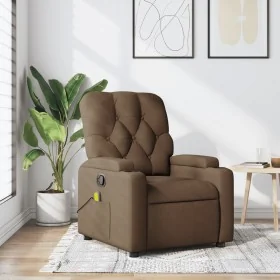 Sillón reclinable con masaje de tela marrón by , Armchairs - Ref: Foro24-372495, Price: 245,19 €, Discount: -5%%