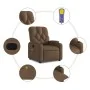 Sillón reclinable con masaje de tela marrón by , Armchairs - Ref: Foro24-372495, Price: 245,19 €, Discount: -5%%