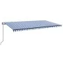 Toldo automático retráctil azul y blanco 600x350 cm by , Awnings - Ref: Foro24-3069246, Price: 685,47 €, Discount: -5%%
