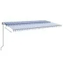 Toldo automático retráctil azul y blanco 600x350 cm by , Awnings - Ref: Foro24-3069246, Price: 685,47 €, Discount: -5%%