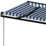 Toldo automático retráctil azul y blanco 600x350 cm by , Awnings - Ref: Foro24-3069246, Price: 685,47 €, Discount: -5%%