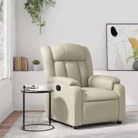 Sillón reclinable de cuero sintético crema de , Sillones - Ref: Foro24-373561, Precio: 247,98 €, Descuento: -5%%