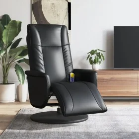Sillón reclinable masaje con reposapiés cuero sintético negro de , Sillones - Ref: Foro24-356517, Precio: 255,75 €, Descuento...
