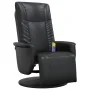 Sillón reclinable masaje con reposapiés cuero sintético negro de , Sillones - Ref: Foro24-356517, Precio: 255,75 €, Descuento...