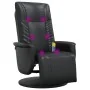 Sillón reclinable masaje con reposapiés cuero sintético negro de , Sillones - Ref: Foro24-356517, Precio: 255,75 €, Descuento...