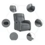 Sillón reclinable elevable cuero artificial gris | Foru.es | Tu tienda online para hogar, jardín y más Foro24.es