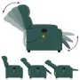 Sillón reclinable de masaje eléctrico tela verde oscuro | Foru.es | Tu tienda online para hogar, jardín y más Foro24.es