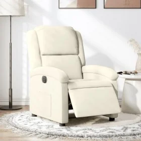 Sillón reclinable eléctrico de terciopelo blanco crema de , Sillones - Ref: Foro24-3204287, Precio: 270,27 €, Descuento: -5%%