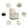 Sillón reclinable eléctrico de terciopelo blanco crema de , Sillones - Ref: Foro24-3204287, Precio: 270,27 €, Descuento: -5%%