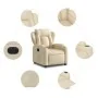 Sillón reclinable eléctrico de tela crema de , Sillones - Ref: Foro24-3204467, Precio: 261,43 €, Descuento: -5%%