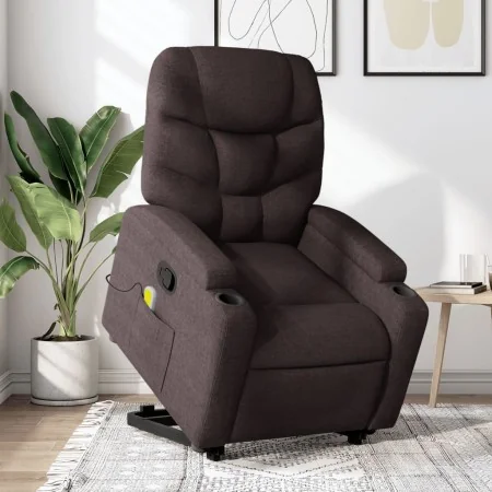 Silla de masaje reclinable de pie de tela marrón oscuro de , Sillones - Ref: Foro24-3204613, Precio: 298,51 €, Descuento: -5%%