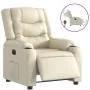 Sillón reclinable eléctrico de cuero sintético crema de , Sillones - Ref: Foro24-3206544, Precio: 303,36 €, Descuento: -5%%